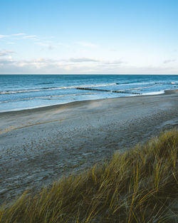 Scenic view of beach against sky
