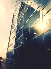 Low angle view of modern building against sky