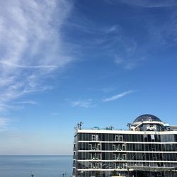 Sea against blue sky