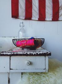 Close-up of red wall