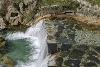 Scenic view of waterfall
