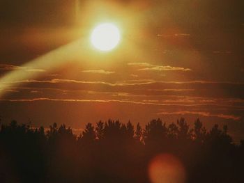 Silhouette trees against sky during sunset