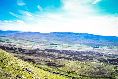 Scenic view of dramatic landscape against sky