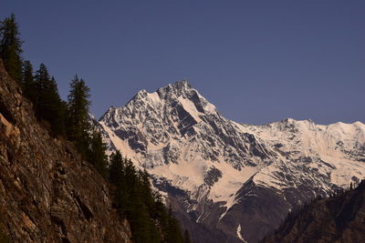 Scenic view of mountains against clear sky