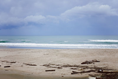 Scenic view of beach against sky