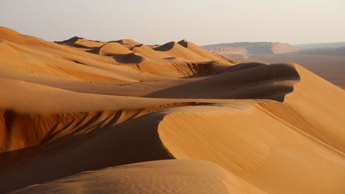 Sand dunes in a desert