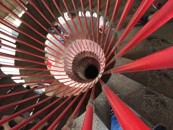 Close-up view of red umbrella