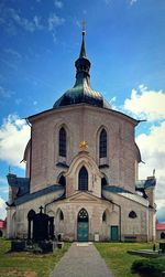 Low angle view of church against sky