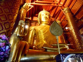 Low angle view of statue in temple