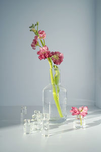 Beautiful abstract background with flowers and vases.
