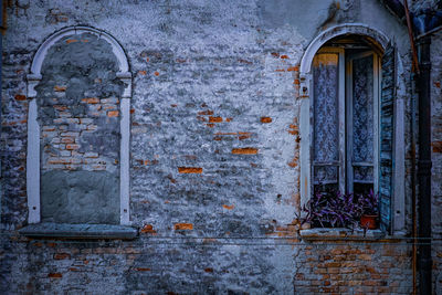 Closed door of old building