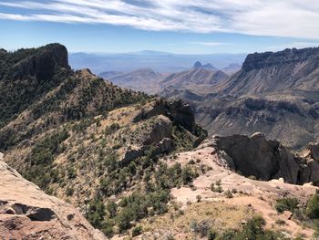 Scenic view of rocky mountains against sky