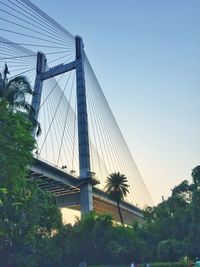 Low angle view of suspension bridge