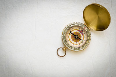 Close-up of navigational compass