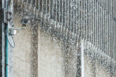 Full frame shot of snow on metal