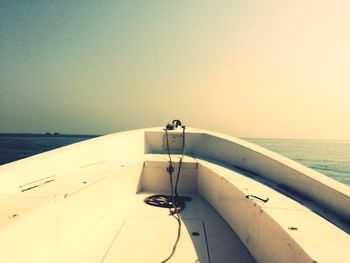 Cropped image of boat in sea