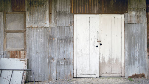 Close-up of abandoned door