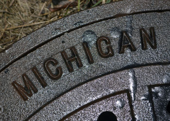 Close-up of text on metal