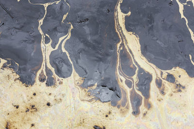 High angle view of sand on beach