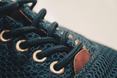 Close up of shoe laces 