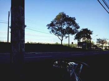 Close-up of road against clear sky