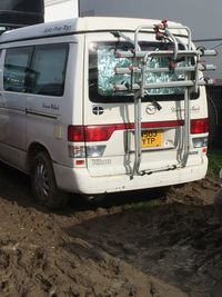 Cars parked on road