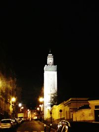 View of illuminated city at night