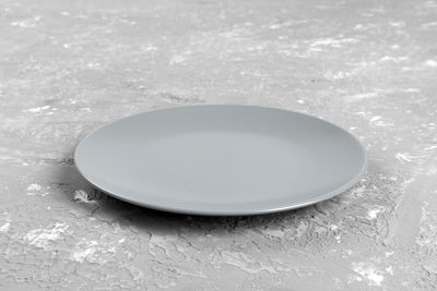 High angle view of empty plate on table