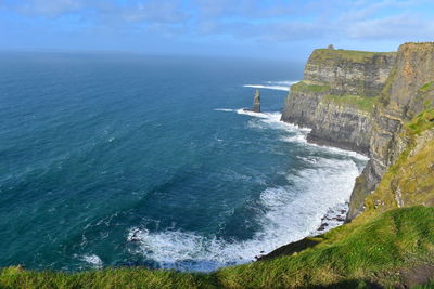 High angle view of sea against sky