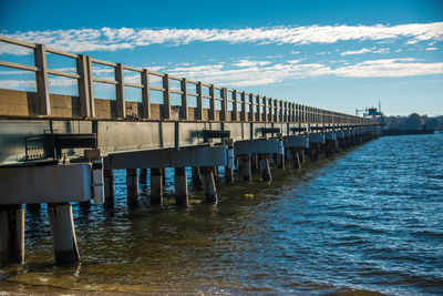 Pier on sea against sky