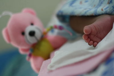 Close-up of hand holding toy