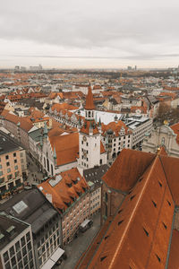 High angle view of townscape against sky