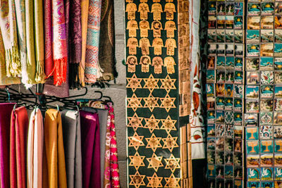 Full frame shot of multi colored store for sale in market