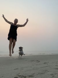 Full length of a dog on beach