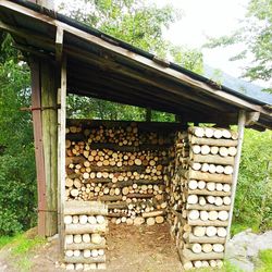 View of old wooden house