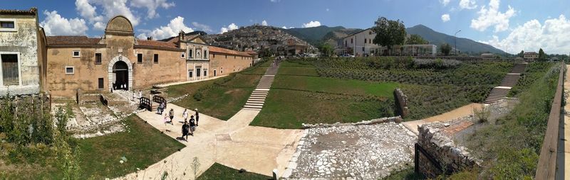 Panoramic view of buildings against sky