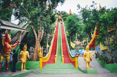 Panoramic view of statue against temple