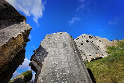 Low angle view of fort against sky