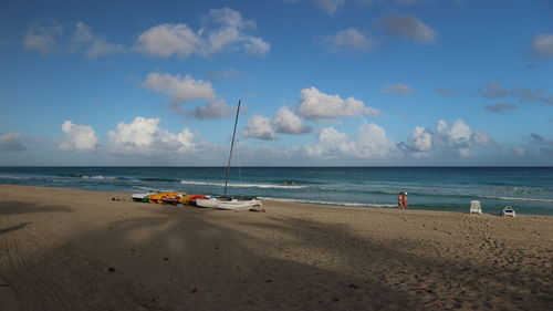Scenic view of beach against sky