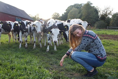 Full length of horse on field