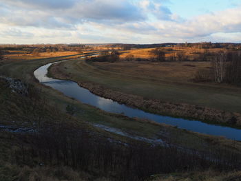 The bend of the river seen from the rock cliff