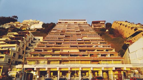 Low angle view of residential buildings against sky