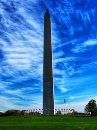 Low angle view of monument against sky