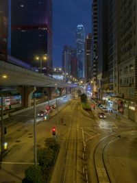 Traffic on road in city at night