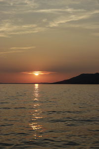 Scenic view of sea at sunset