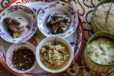 High angle view of food