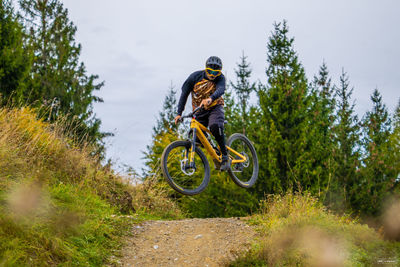 Man riding bicycle