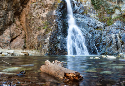 Scenic view of waterfall