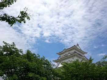 Low angle view of temple against sky