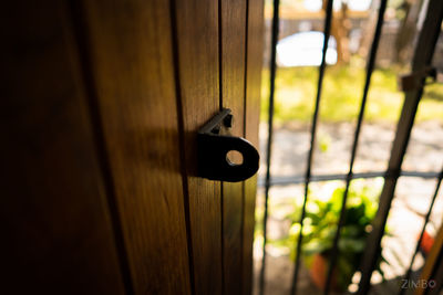 Close-up of door handle